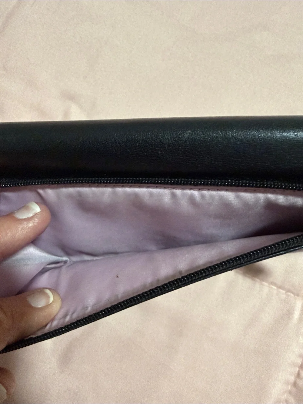 Black Leather Wallet with Contrast Stitching